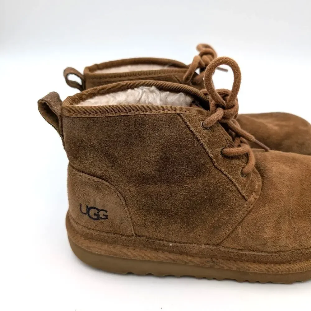 UGG Neumel II Water Resistant Chukka Boots Lace-Up Kid's Chestnut Size US5 EU37